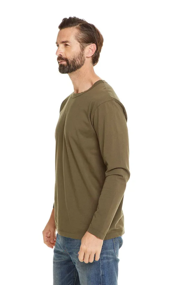Mens COTTON JERSEY LS CREW Tops Chaser Brand