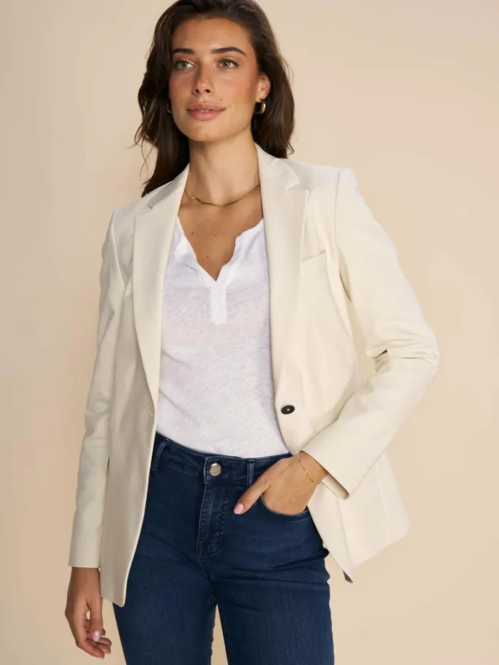 MOS MOSH Blazers Women MMMary Night Blazer Ecru MOS MOSH Blazers Women MMMary Night Blazer Ecru