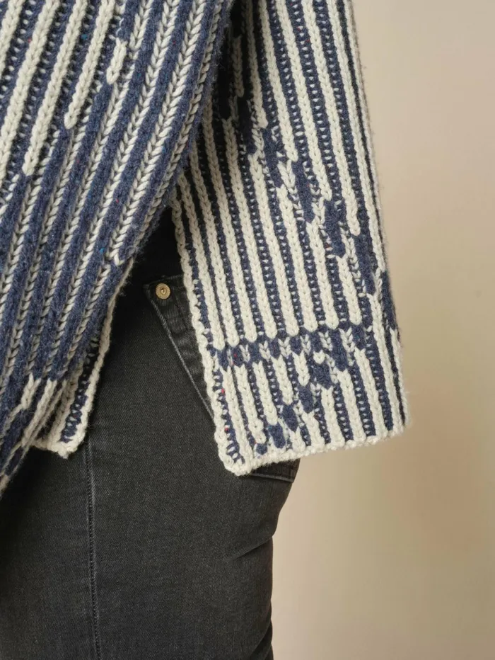 MOS MOSH Knits Women MMHelna Ikat Rollneck Knit Set Sail MOS MOSH Knits Women MMHelna Ikat Rollneck Knit Set Sail
