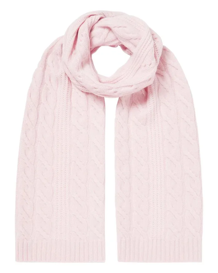NPeal Cashmere Scarves Women Cable Rib Cashmere Scarf Quartz Pink