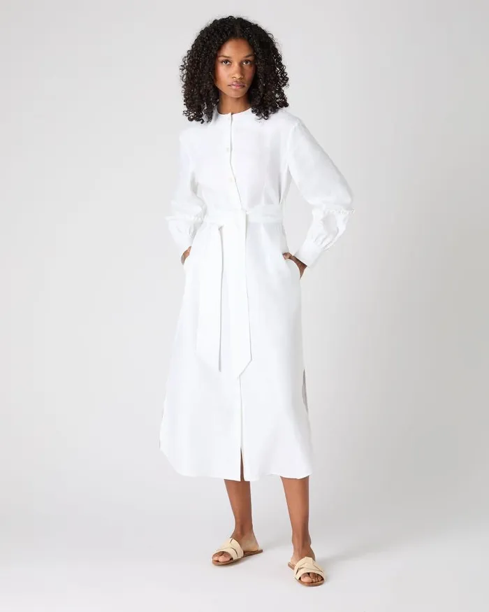 NPeal Dresses and Skirts Women Willow Linen Dress White