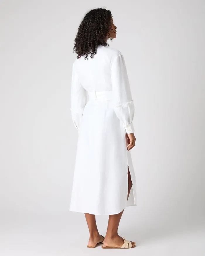 NPeal Dresses and Skirts Women Willow Linen Dress White