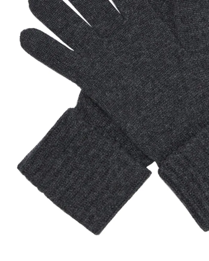 NPeal Gloves Women Ribbed Cashmere Gloves Dark Charcoal Grey
