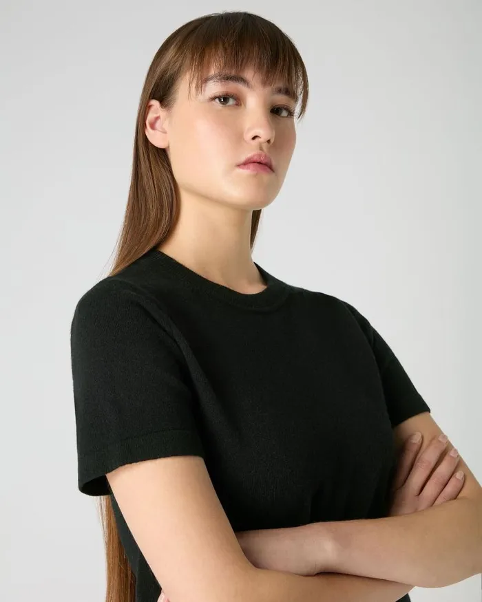 NPeal Tops and Tshirts Women Lottie Cashmere TShirt Black