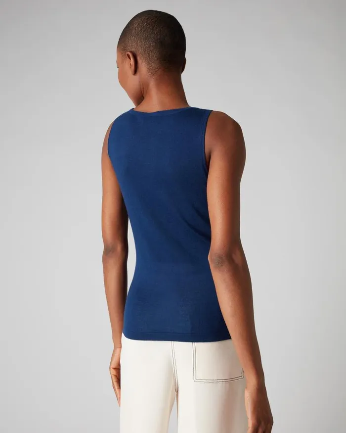NPeal Tops and Tshirts Women Superfine Cashmere Shell Top French Blue