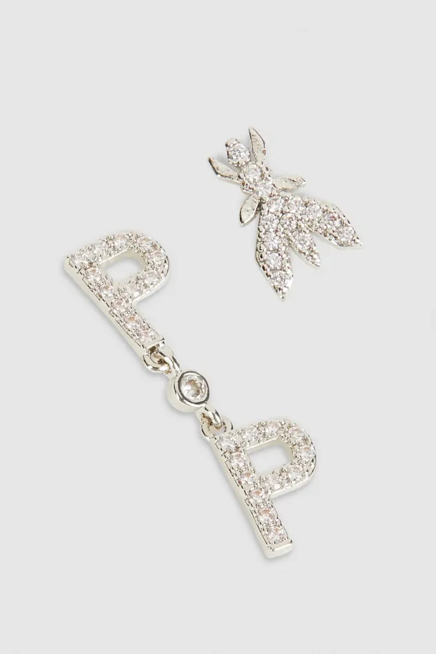 Patrizia Pepe Brass And Glass Earrings Silver Silvercrystal Accessories