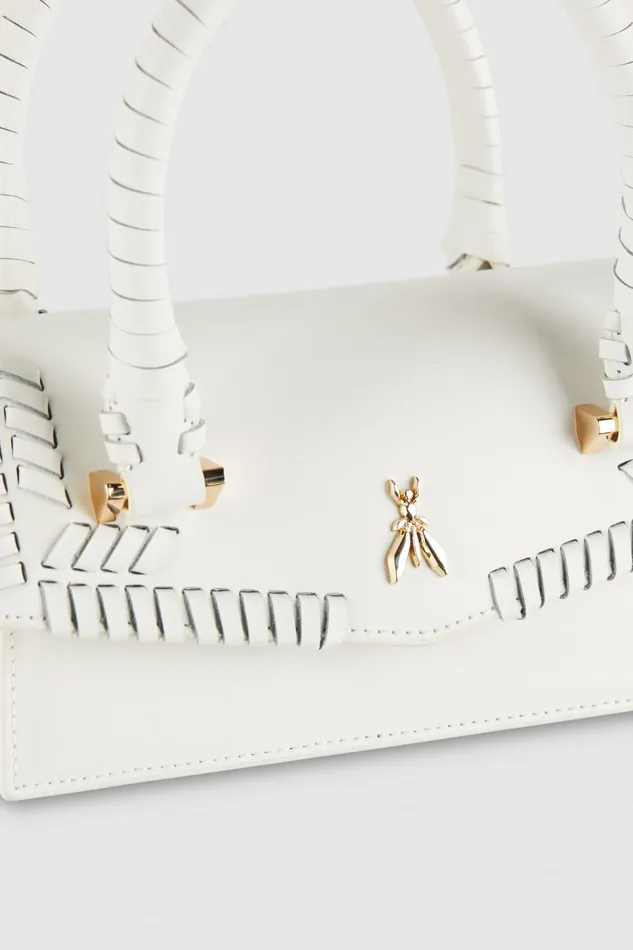 Patrizia Pepe Fly Bamby Handcraft White Bianco Bags Handbags