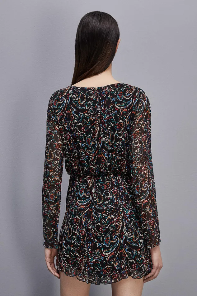 Patrizia Pepe Mini Patterned Dress Black Paisley Soul Apparel Mini