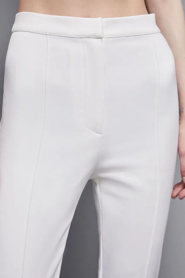 Patrizia Pepe Slim Flare Pants White Bianco Apparel Flared