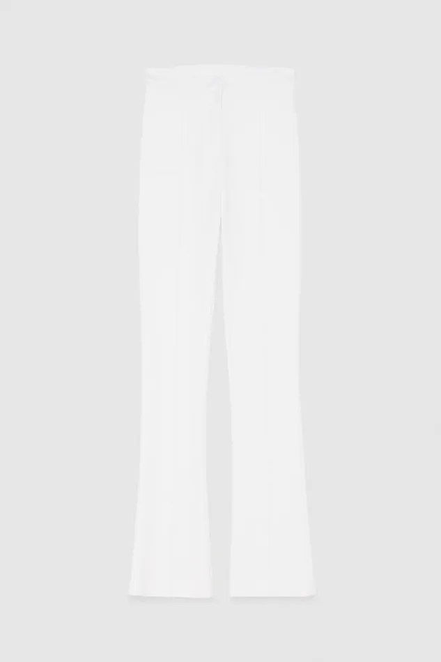 Patrizia Pepe Slim Flare Pants White Bianco Apparel Flared