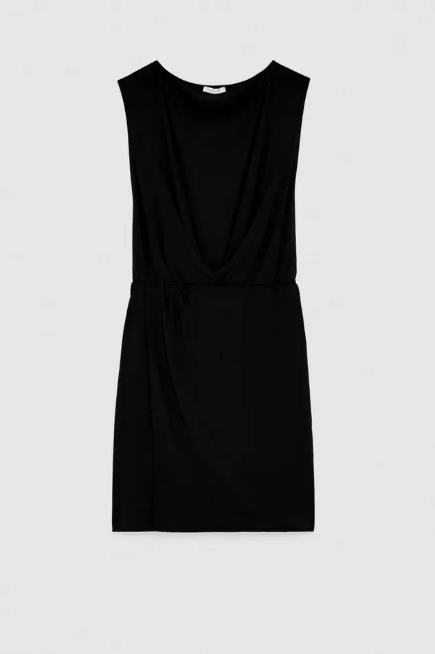Patrizia Pepe Stretch Jersey Boatneck Dress Black Nero Apparel Mini