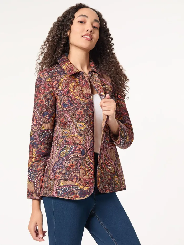 Petite Printed Quilted Jacket Women Jones New York Petite Sale Petite Printed Quilted Jacket Women Jones New York Petite Sale