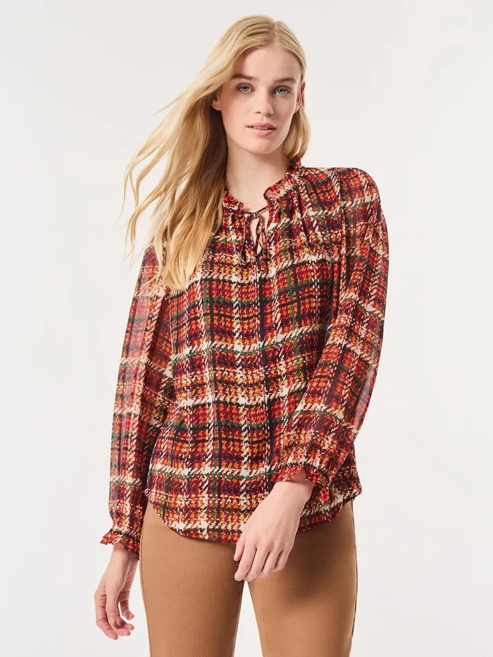 Plus Printed Raglan Peasant Blouse Chiffon Women Jones New York Plus Sale