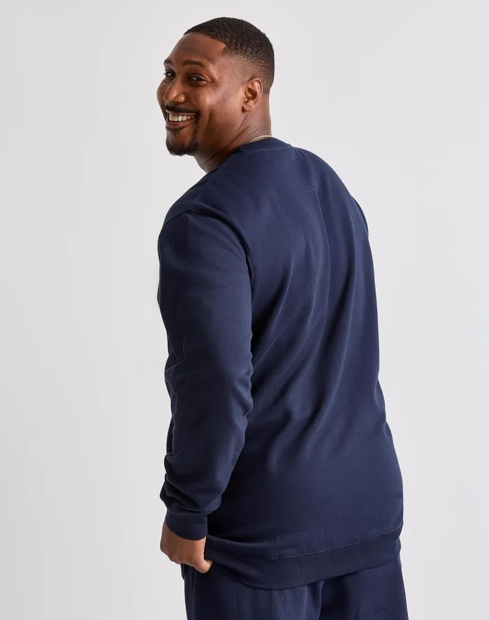 Powerblend Crewneck Sweatshirt C Logo Big and Tall Navy Men Champion Hoodies and Sweatshirts