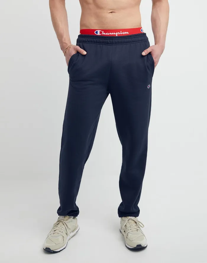 Powerblend Sweatpants Relaxed Hem C Logo 32034 Navy Men Champion Pants and Joggers