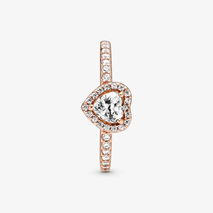 Promise Rings Women Pandora Sparkling Elevated Heart Ring Rose Gold Plated