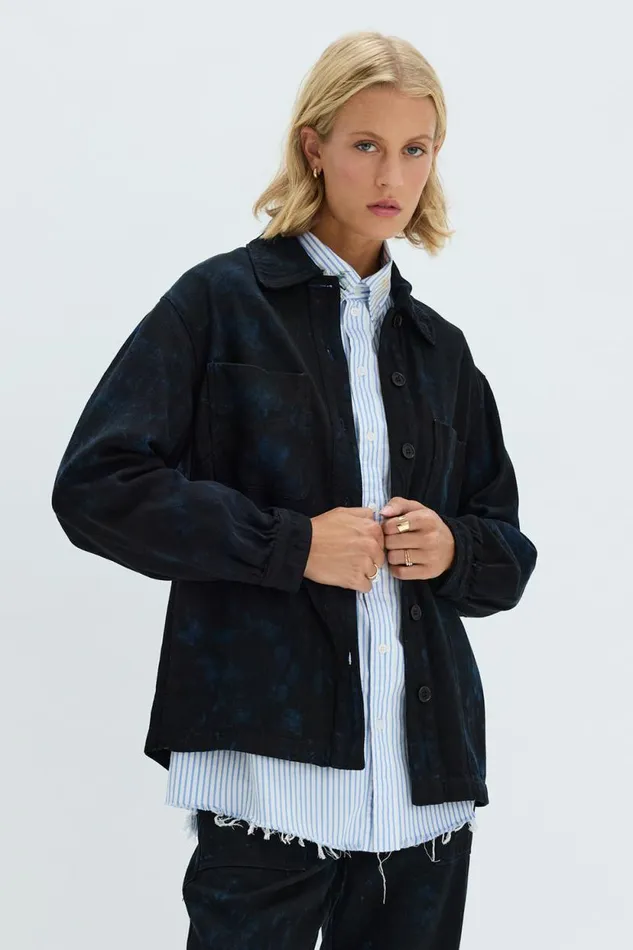 Raquel Allegra Dark Indigo Denim Explorer Jacket Women Bottoms