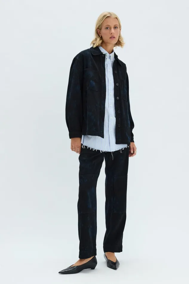 Raquel Allegra Dark Indigo Denim Explorer Jacket Women Bottoms