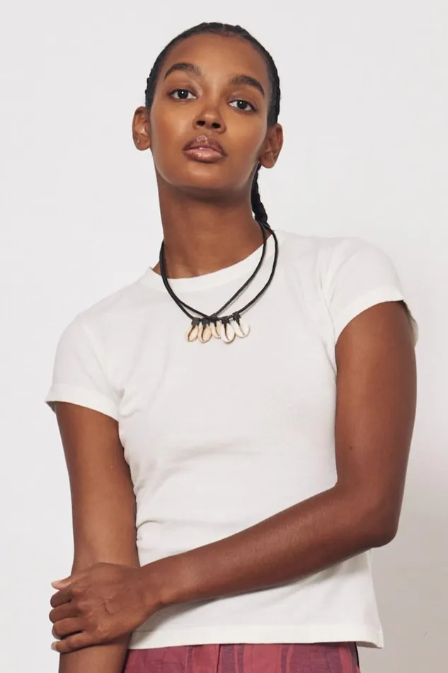Raquel Allegra Dirty White Liv Tee Women Tops