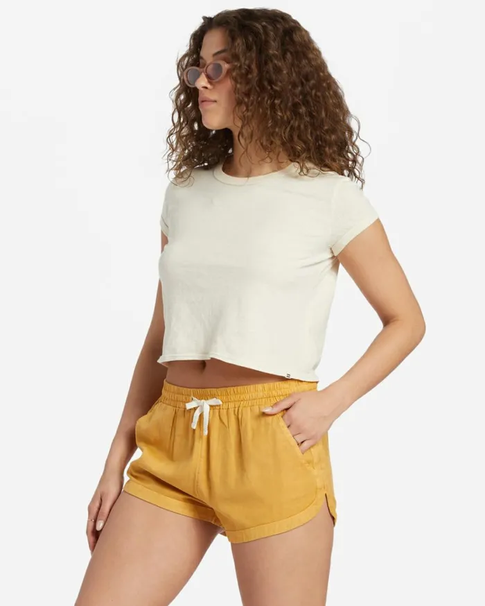 Road Trippin Elastic Waist Shorts Wild Honey Women Billabong Shorts