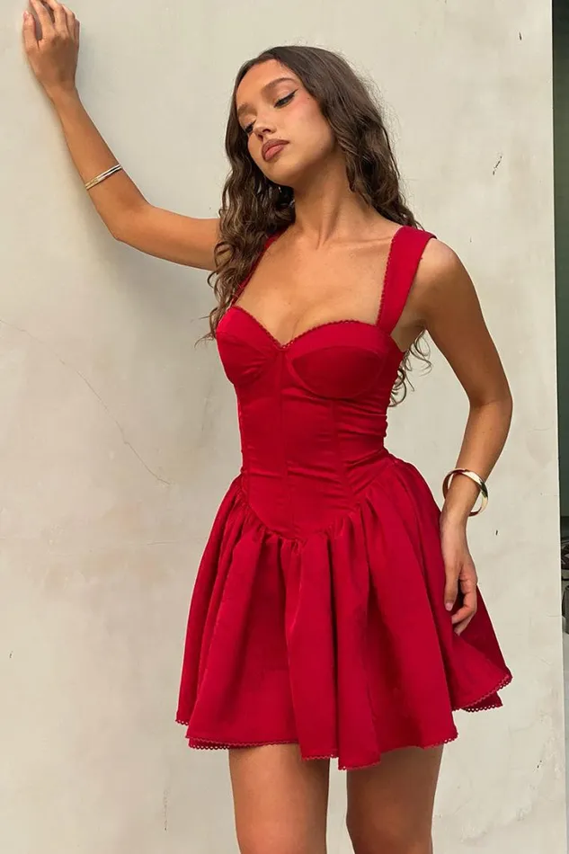 Runaway The Label Mini Dresses JOELLE MINI DRESS Red 8211 Women