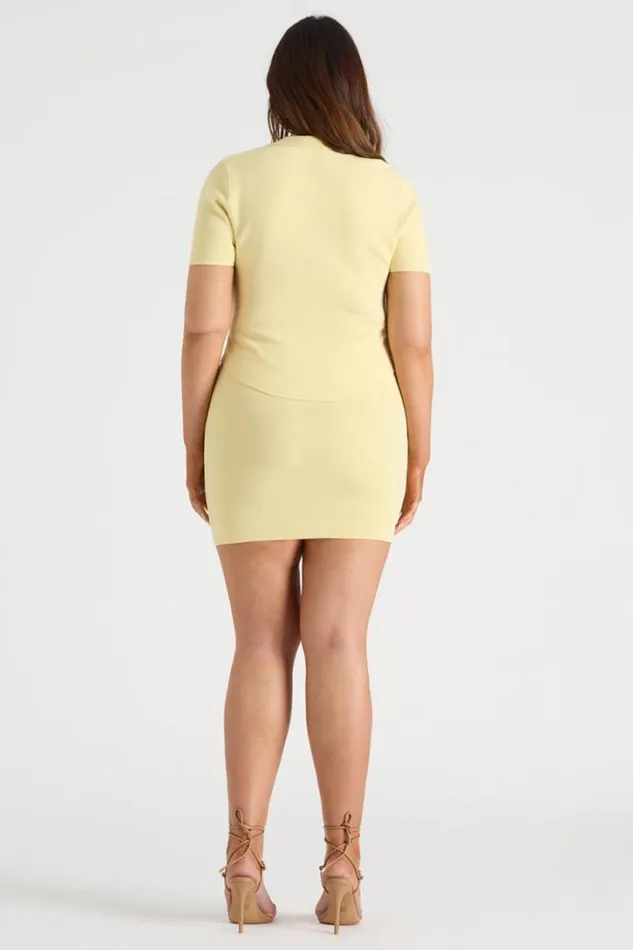 Runaway The Label Skirts THE KNIT MINI SKIRT Butter 8211 Women