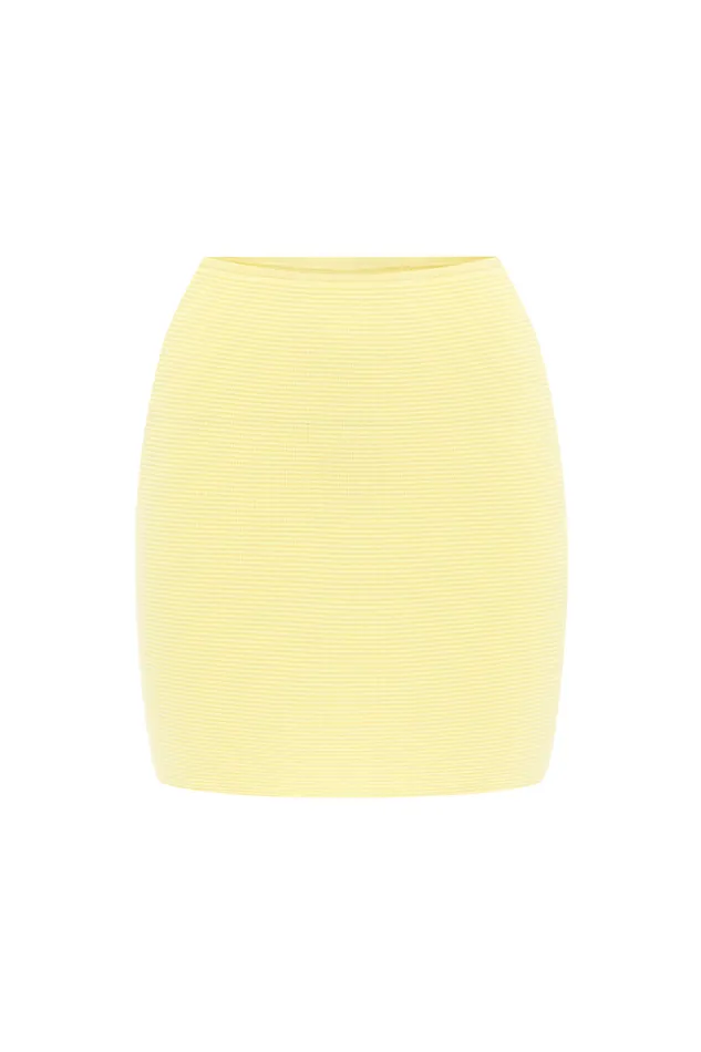 Runaway The Label Skirts THE KNIT MINI SKIRT Butter 8211 Women