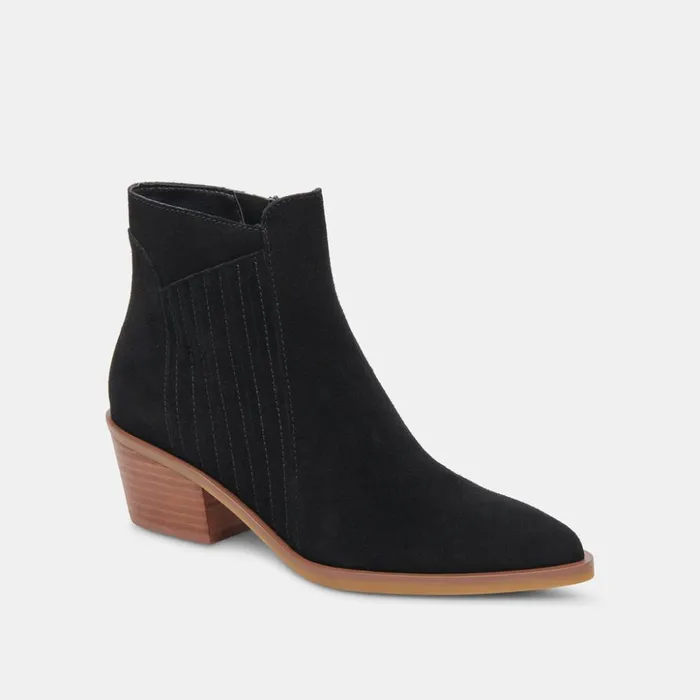 Sawyer Booties Onyx Suede Women Dolce Vita Boots and Booties