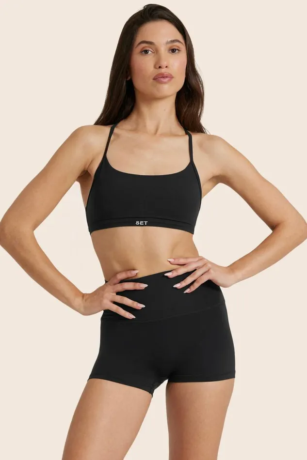 SET ACTIVE Activewear AIRLUXE BREATHE Y BRA 8211 ONYX 8211 Women