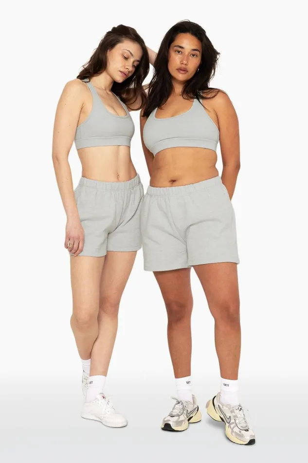SET ACTIVE Bottoms HEAVYWEIGHT SWEATS SWEAT SHORTS 8211 HEATHER GREY 8211 Women