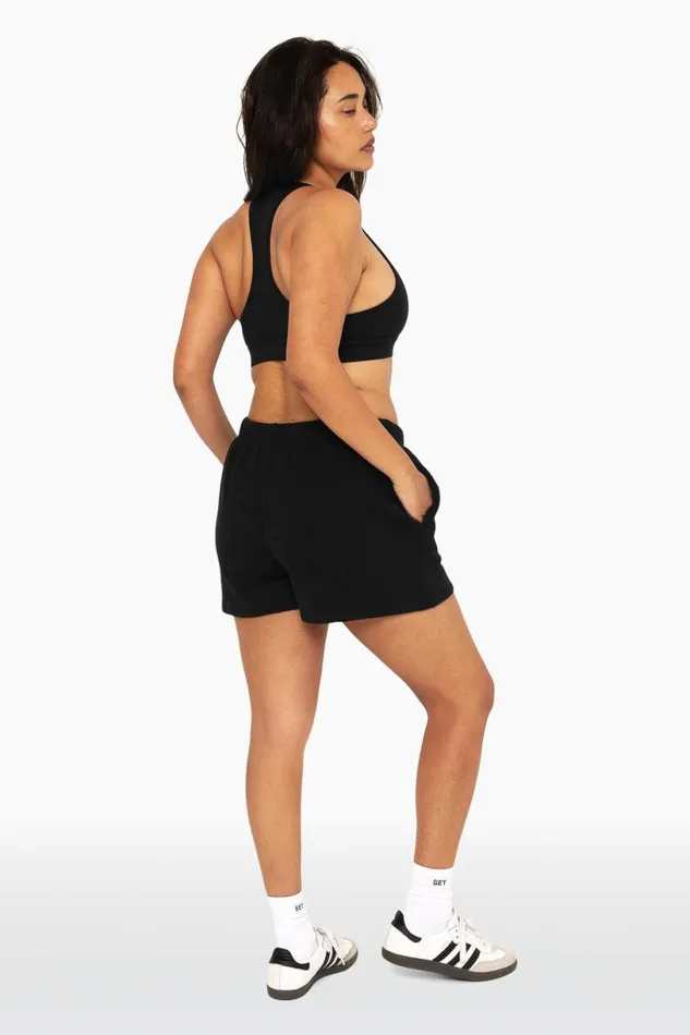 SET ACTIVE Sweats HEAVYWEIGHT SWEATS SWEAT SHORTS 8211 ONYX 8211 Women