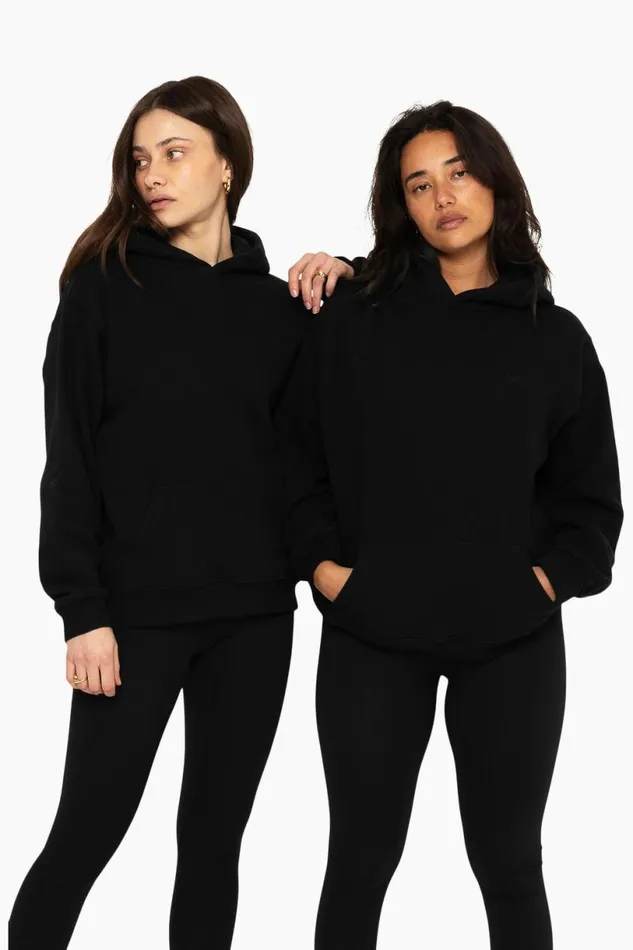 SET ACTIVE Tops HEAVYWEIGHT SWEATS HOODIE 8211 ONYX 8211 Women