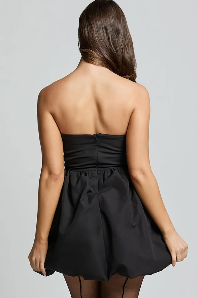 Shaima Mini Dress 8211 Strapless Bubble Hem Dress In Black Women Showpo Curve Clothes