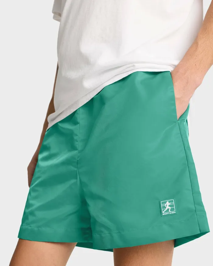 Shorts Men Sporty and Rich Running Woman Nylon Short 8211 Spring GreenWhite