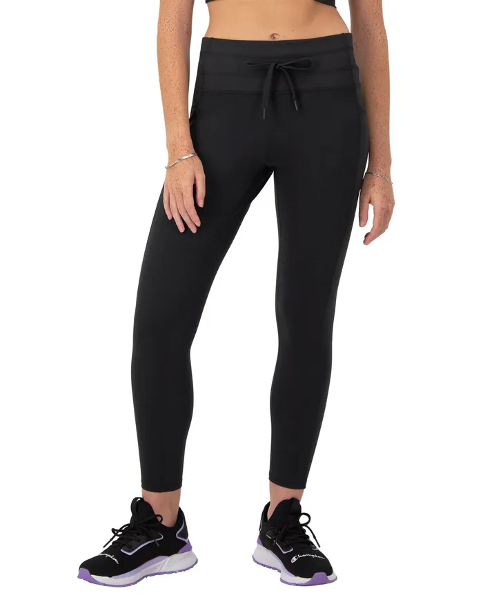 Soft Touch Drawcord Leggings Anti Odor C Logo 25034 Black Women Champion Leggings