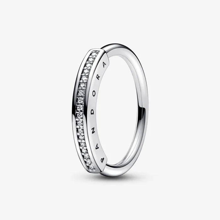 Stackable Rings Women Pandora Online Signature ID Pav Ring Sterling Silver