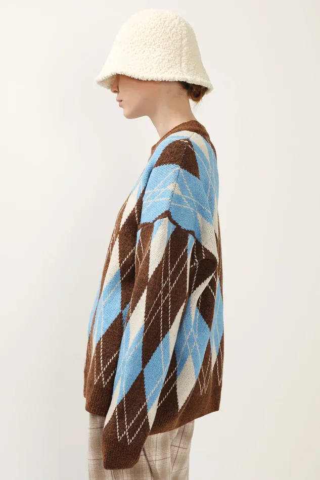 Storets Avery Argyle Sweater Women Sweaters and Knitwears