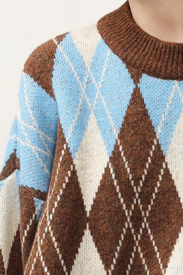 Storets Avery Argyle Sweater Women Sweaters and Knitwears