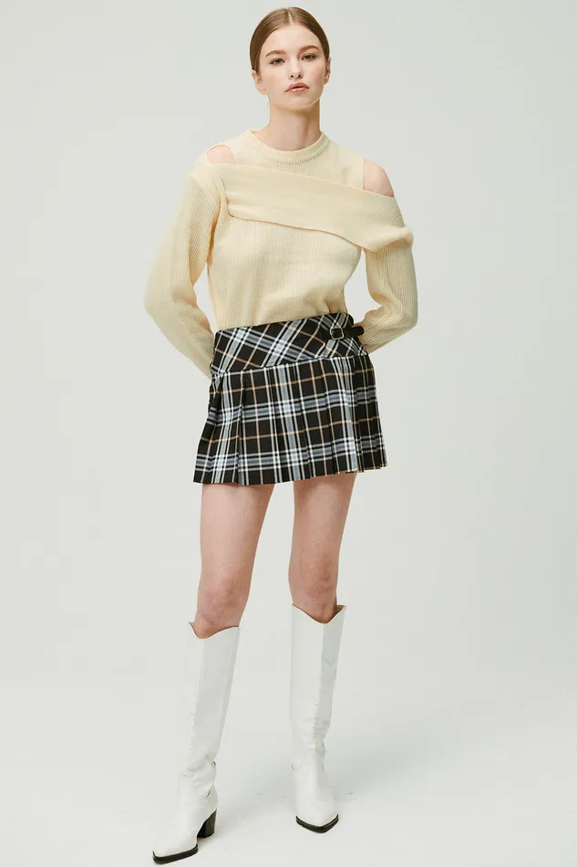 Storets Bella Pleated Skirt In Plaid Women Skirts
