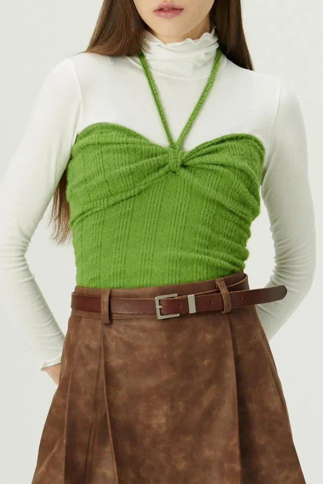 Storets Isabella Front Knot Knitted Top Women Crop Tops