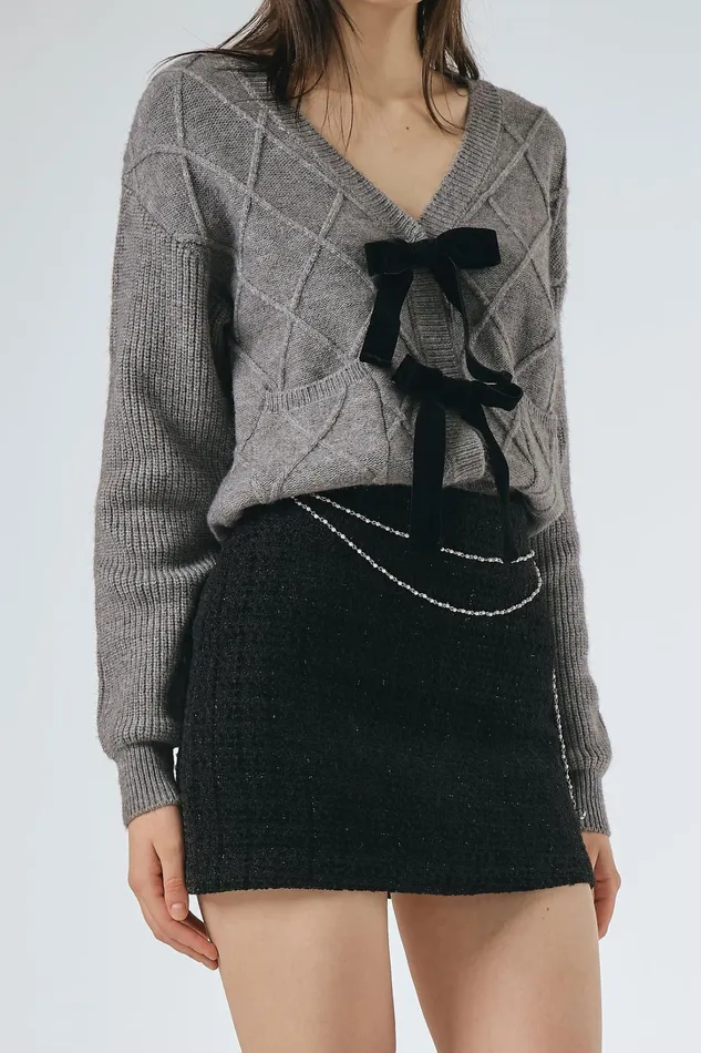 Storets Marley Sweater Jacket WBows Women Sweaters and Knitwears Storets Marley Sweater Jacket WBows Women Sweaters and Knitwears