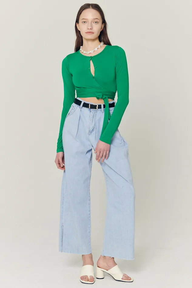 Storets Mely Buttoned Wrap Top Women Tops
