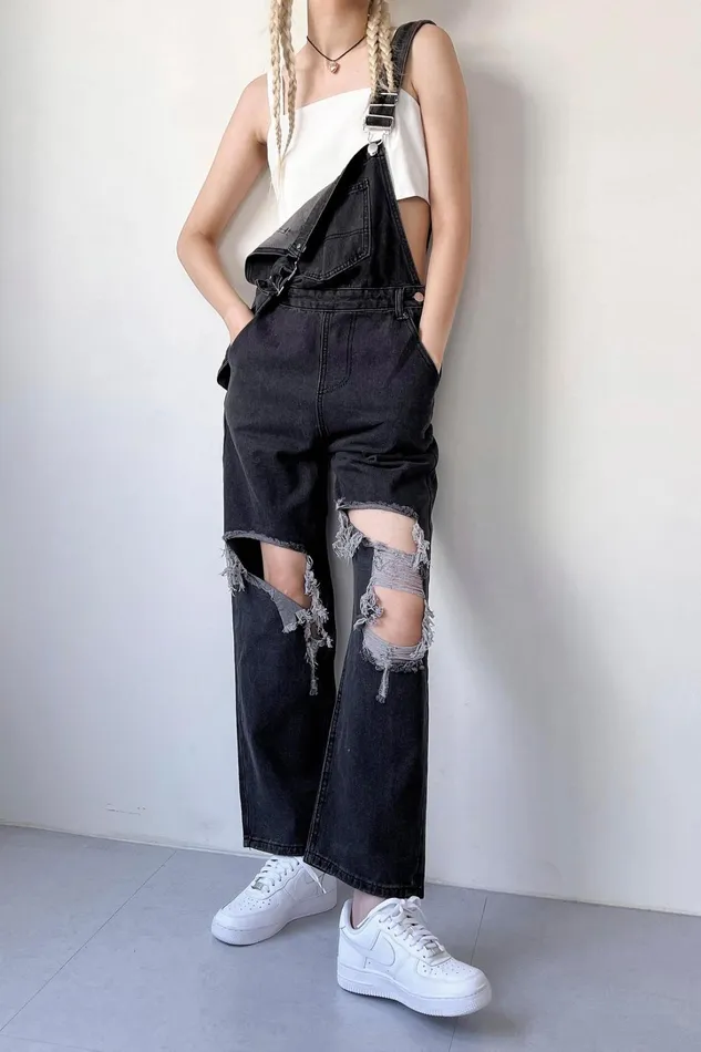 Storets Nora Cut Out Overalls Women Jeans