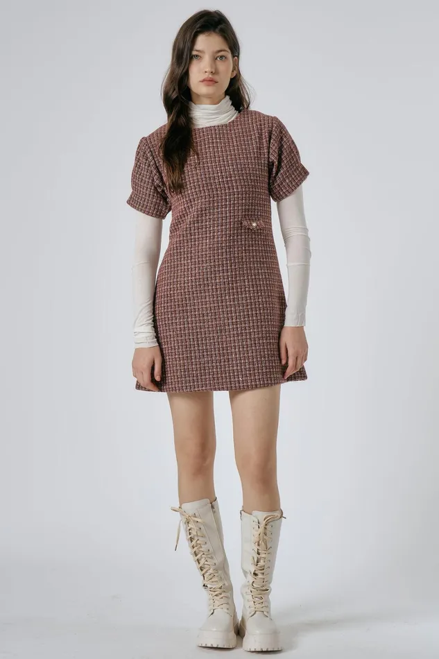 Storets Scarlett Tweed Mini Dress Women Mini Dresses