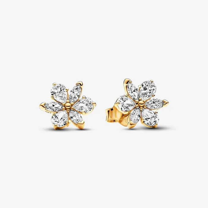 Stud Earrings Women Pandora Sparkling Herbarium Cluster Stud Earrings Gold Plated