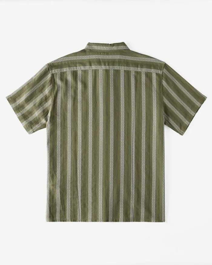 Sundays Jacquard Short Sleeve Shirt Dark Olive Men Billabong Shirts