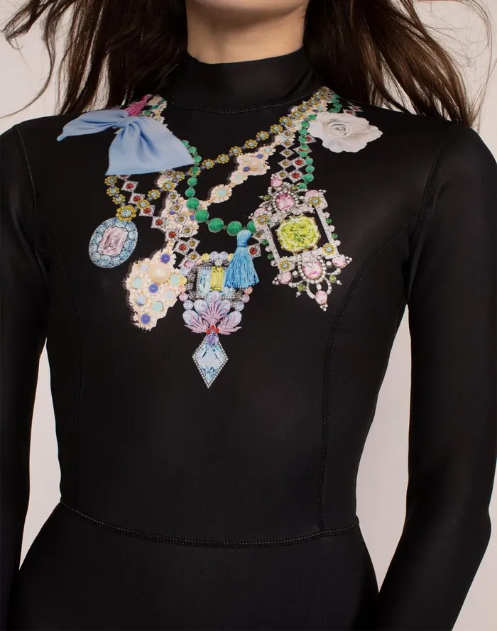 Surf and Swim Women Cynthia Rowley Jewel Necklace Wetsuit