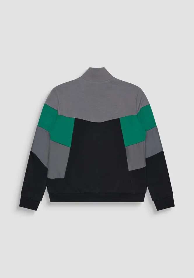 Sweatshirts Men Antony Morato Regular Fit Sweatshirt With Zip In CottonBlend Fabric With Bands Black