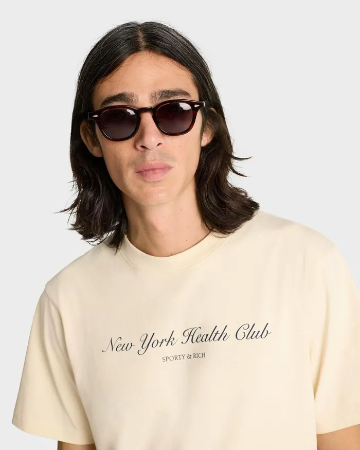TShirts Men Sporty and Rich NY Health Club TShirt 8211 CreamNavy