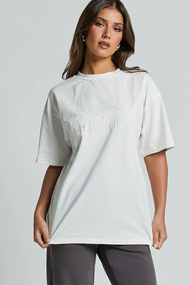 The Hunger Project X Showpo 8211 THP TShirt In White Women Showpo Activewear